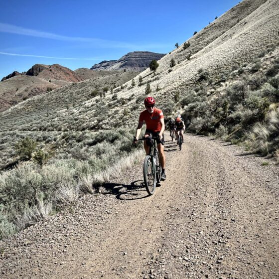 Gravel cyclist riding back out of Priest Hole.