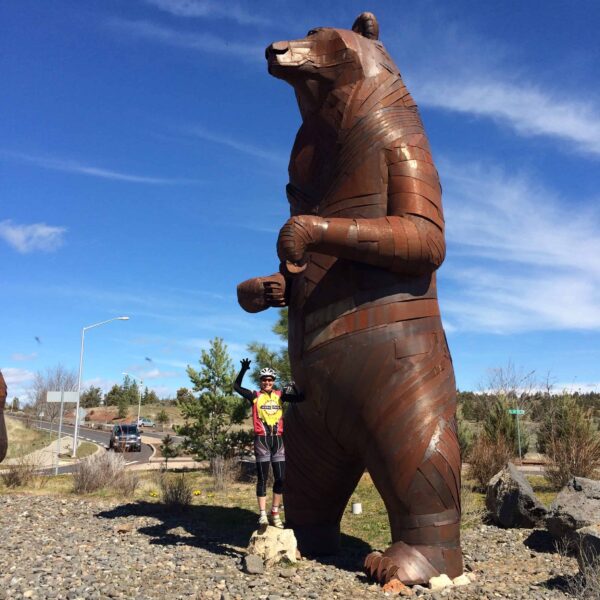 Bear sculpture in Madras, OR