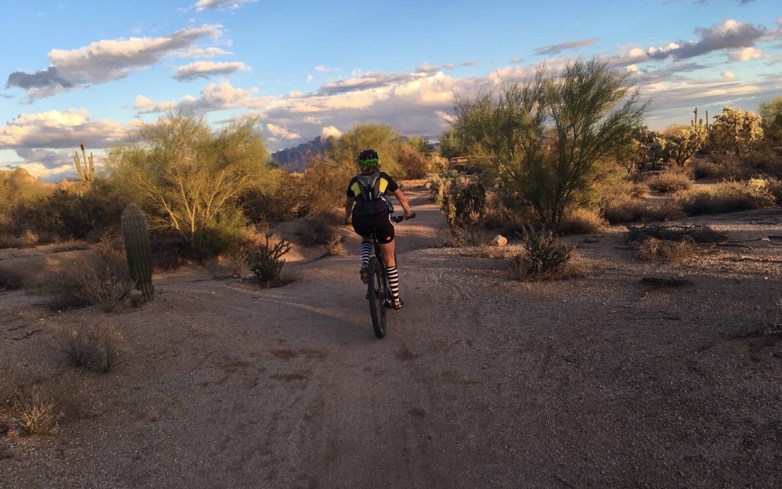 Gravel Girl on single track by McDowell Mountain