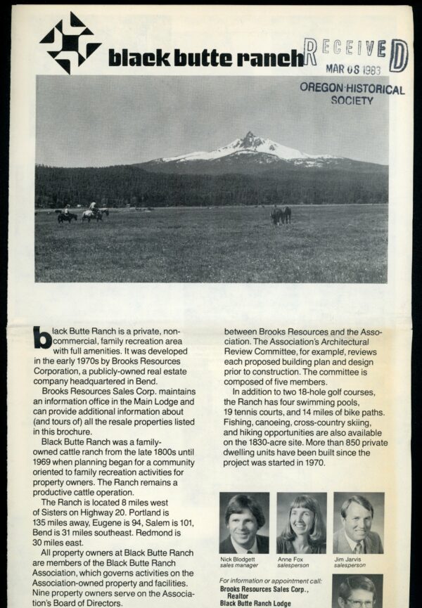 Black Butte Ranch - historical context.