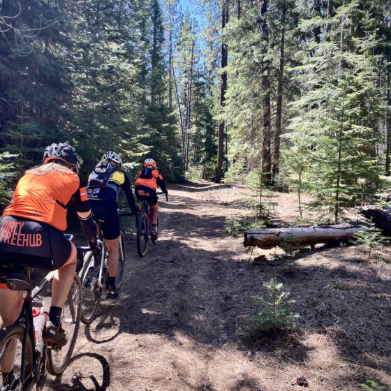 Riding the Lake Creek trail.