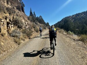 Riding gravel roads leading to John Day.