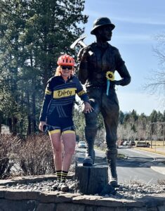 Centennial Logger sculpture.