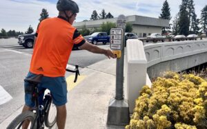 Using the sidewalks and crosswalks.