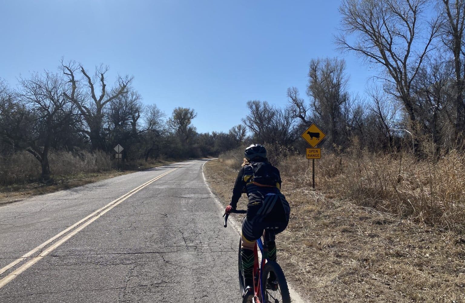 Cyclist on Ruby road near Arivaca, Arizona.