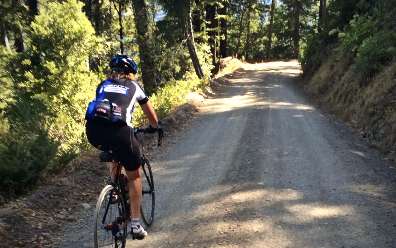 Gravel cycling near the Redwood trees