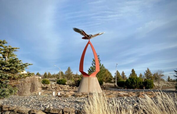 Red Tail Sculpture in Madras, OR