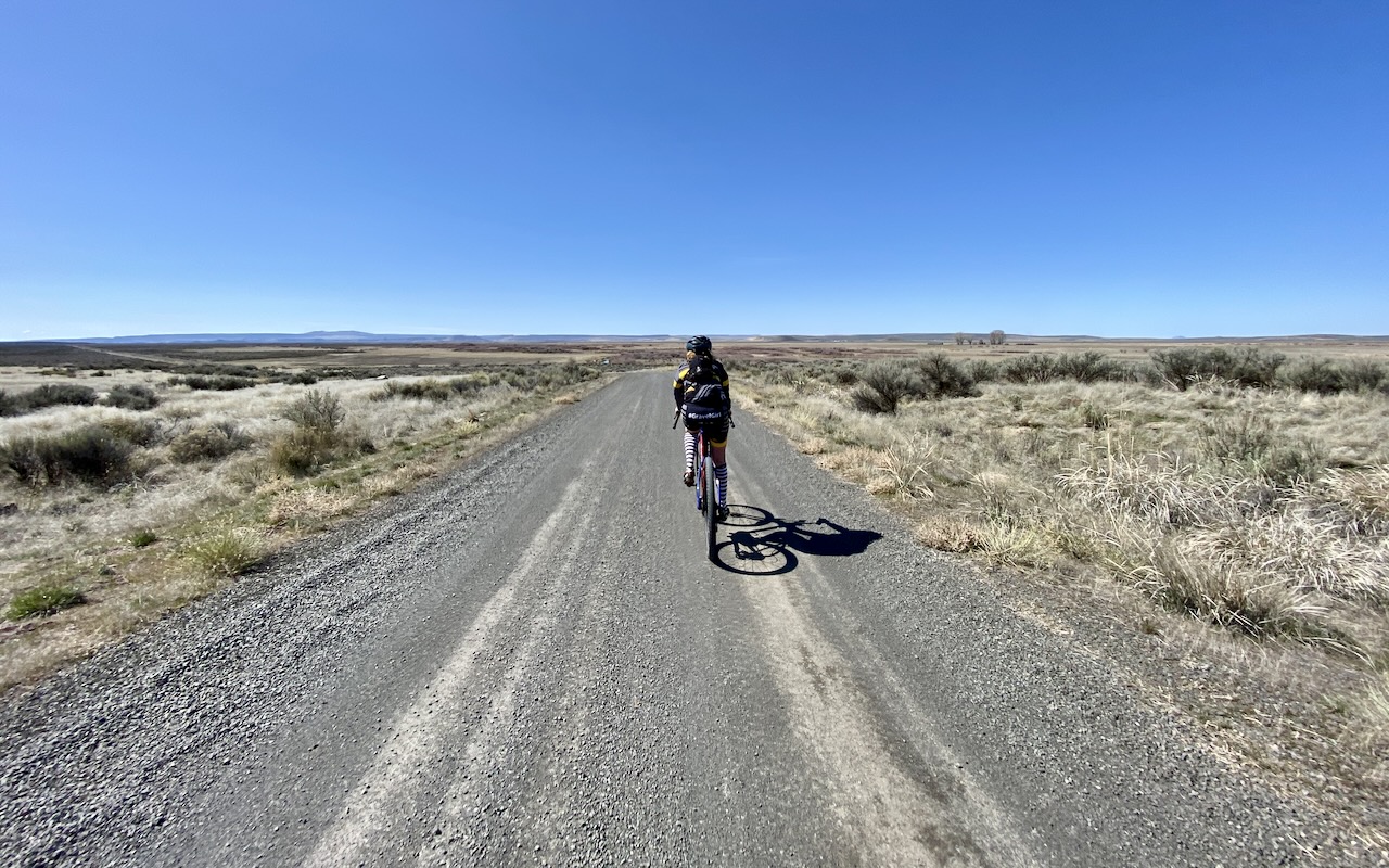 Riding gravel bike in Malheur Wildlife Refuge