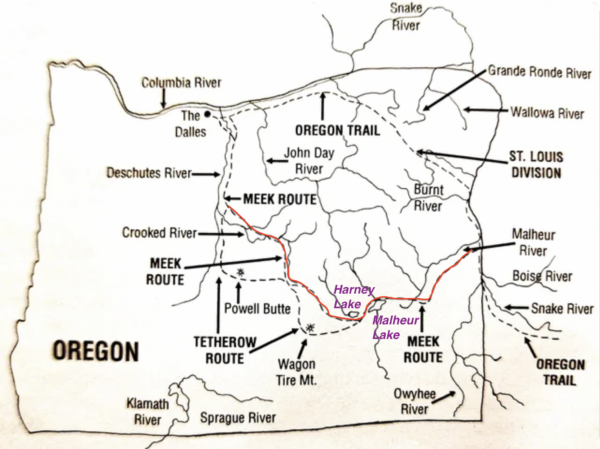 Meek wagon trail route