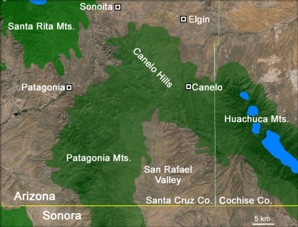 Map of Canelo Hills