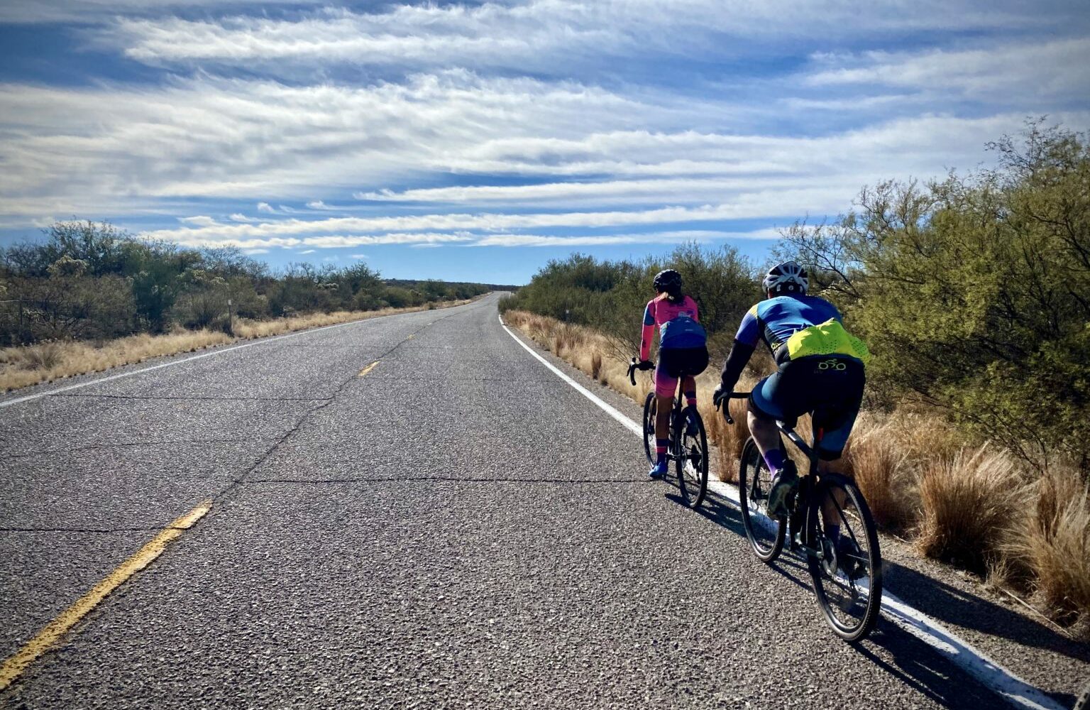 Mt Hopkins road with cyclists.