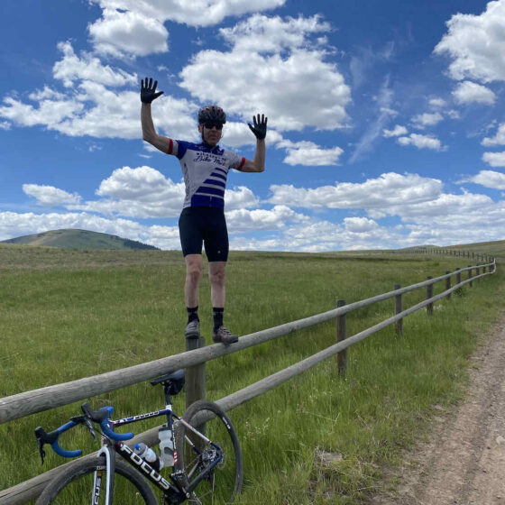 gravel cyclist on gravel road in northeast oregon