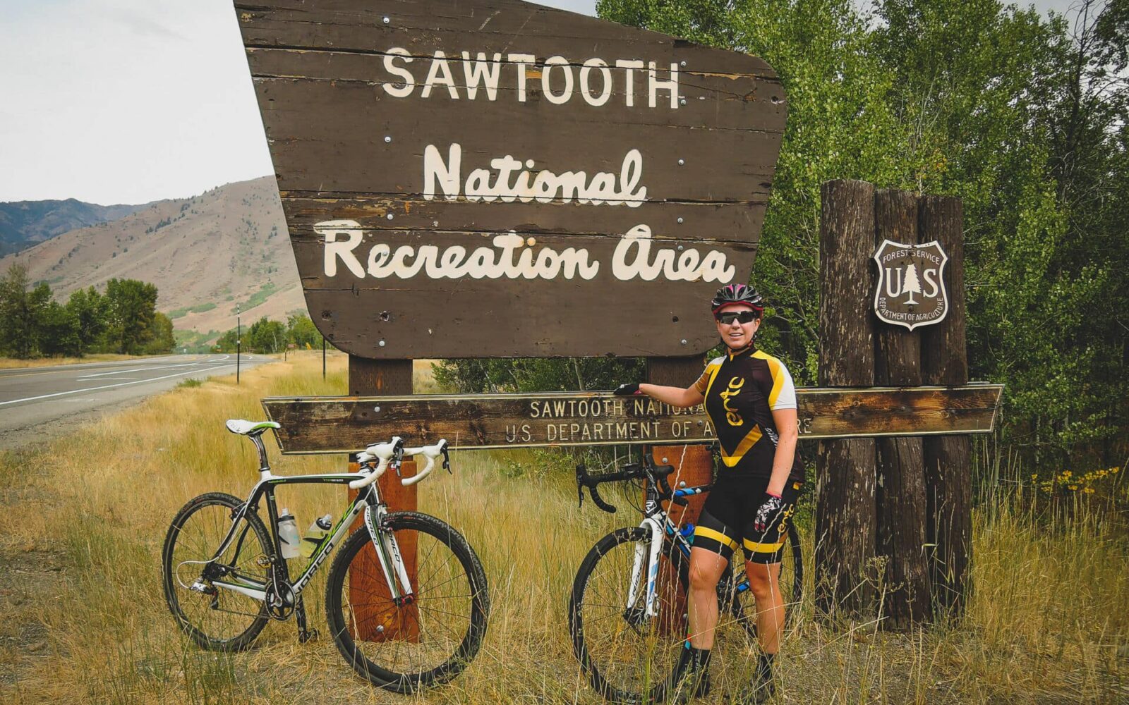 Cyclists in Sawtooth National Recreation Area, ID