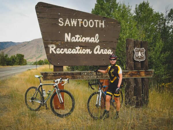 Cyclists in Sawtooth National Recreation Area, ID