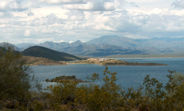 Lake Pleasant - view north with Bradshaw Mountains in background