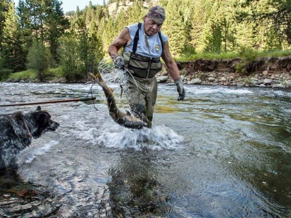 Wallowa River Indigenous fisherman.