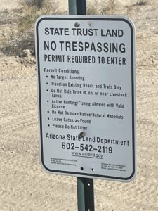 Arizona State Land Trust Sign