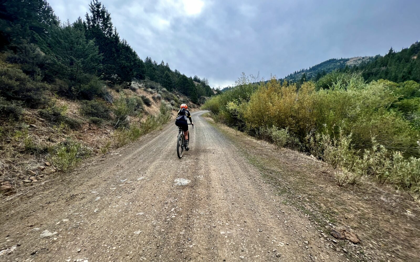 Riding Silver City gravel road.