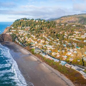 Oceanside Oregon aerial view