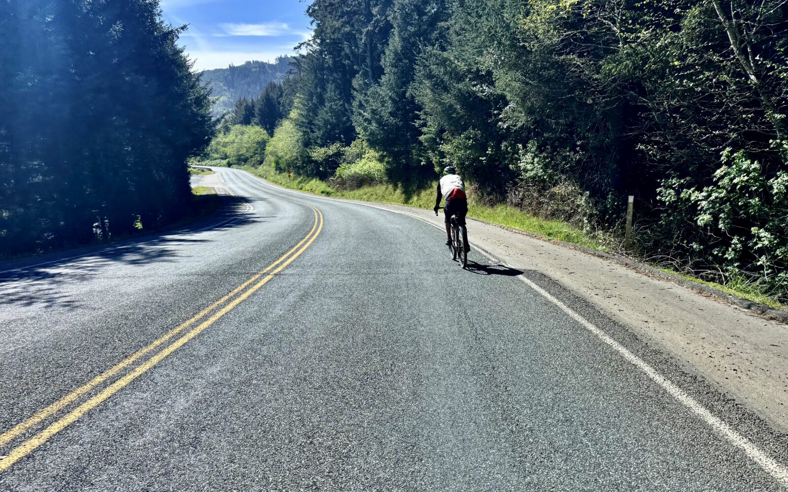 Cyclist near Gold Beach, Oregon.