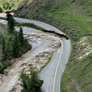 Yellowstone River Flood, road missing, via CNN